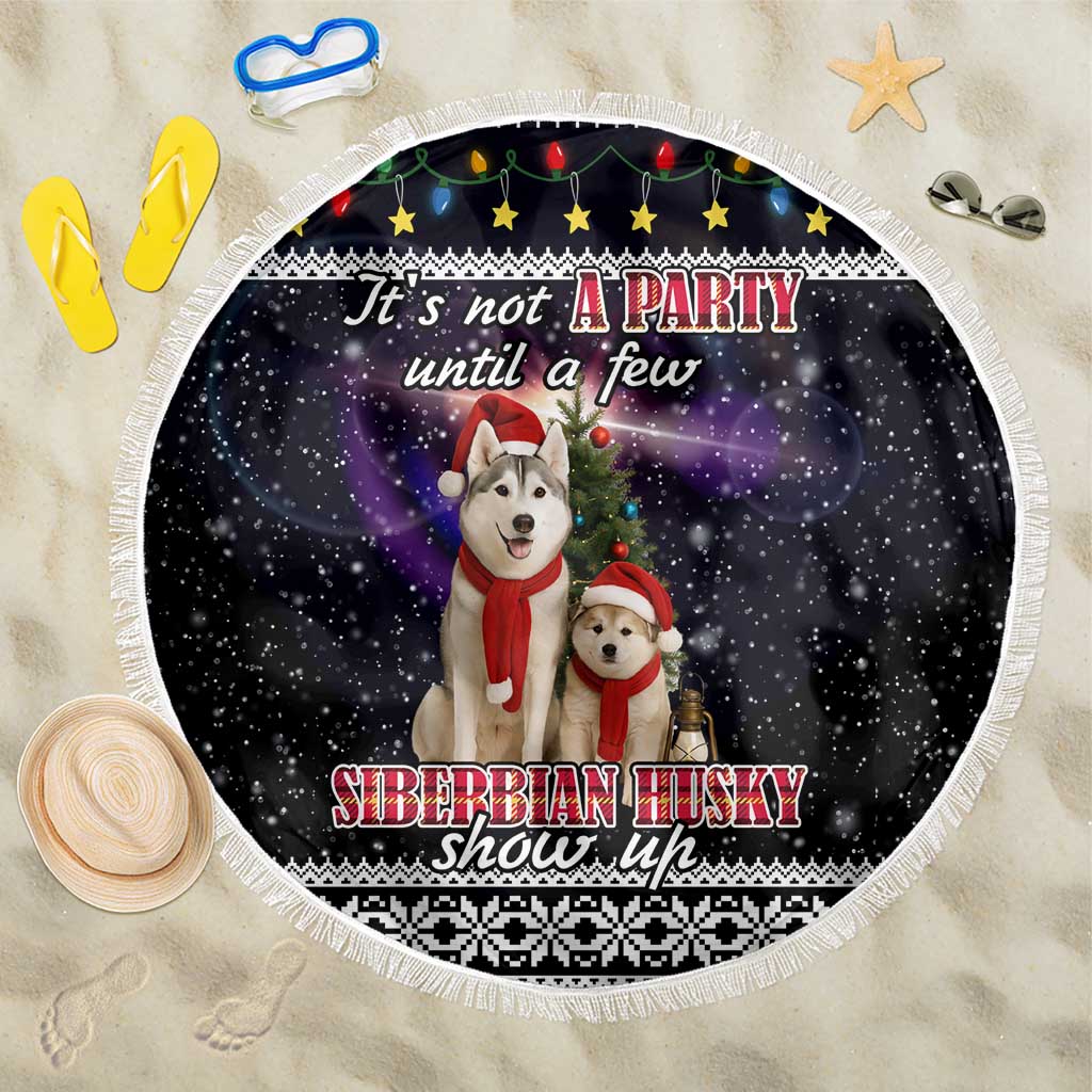 Siberian Husky Show Up Xmas Christmas Beach Blanket Xmas Holiday Patterns - Wonder Print Shop
