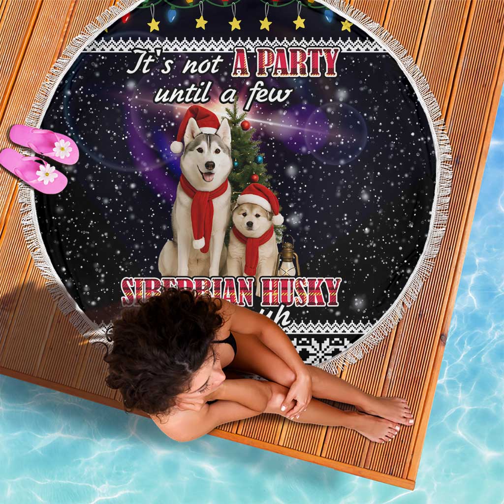 Siberian Husky Show Up Xmas Christmas Beach Blanket Xmas Holiday Patterns - Wonder Print Shop