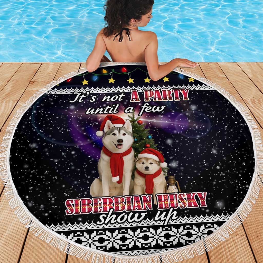 Siberian Husky Show Up Xmas Christmas Beach Blanket Xmas Holiday Patterns - Wonder Print Shop