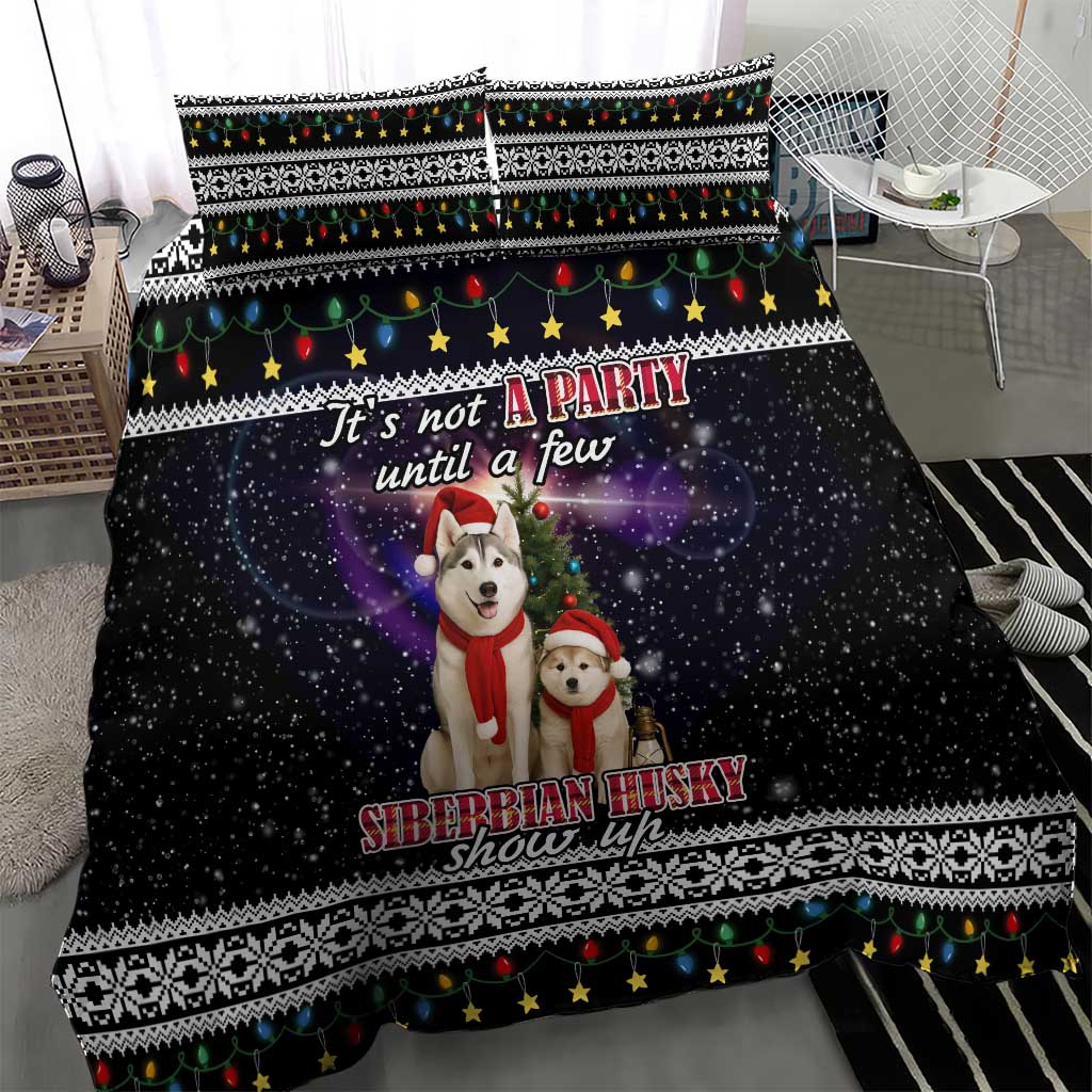 Siberian Husky Show Up Xmas Christmas Bedding Set Xmas Holiday Patterns - Wonder Print Shop
