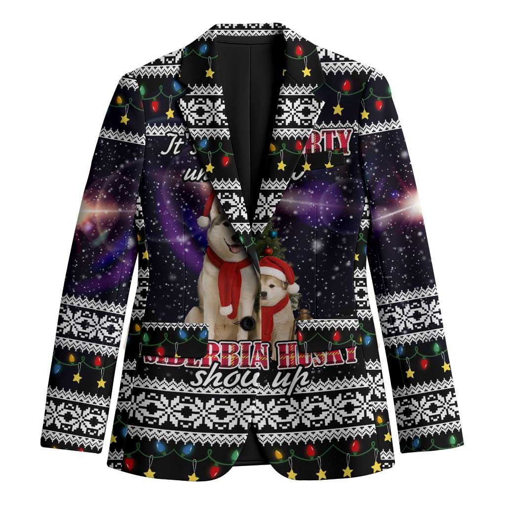 Siberian Husky Show Up Xmas Christmas Blazer Xmas Holiday Patterns - Wonder Print Shop