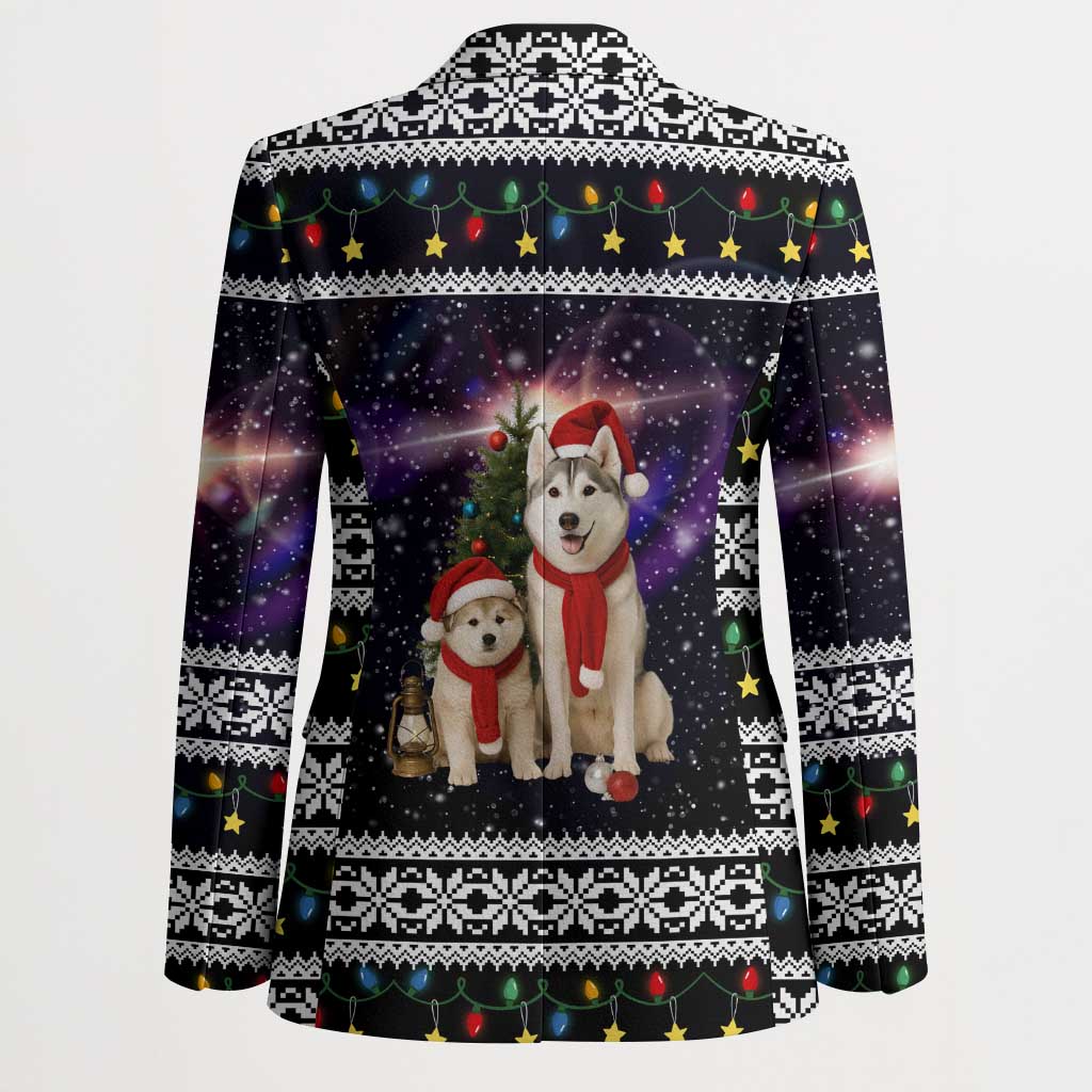 Siberian Husky Show Up Xmas Christmas Blazer Xmas Holiday Patterns - Wonder Print Shop