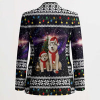 Siberian Husky Show Up Xmas Christmas Blazer Xmas Holiday Patterns - Wonder Print Shop