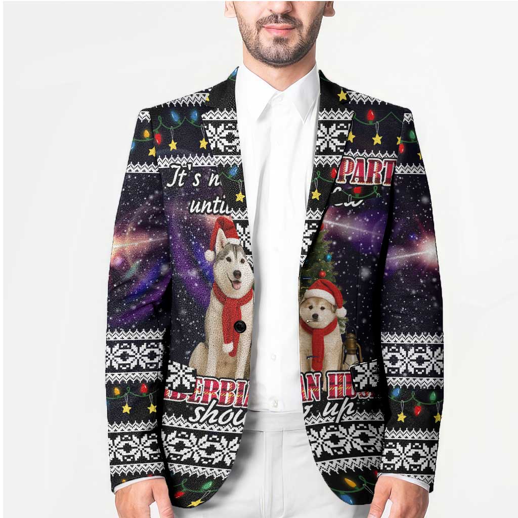 Siberian Husky Show Up Xmas Christmas Blazer Xmas Holiday Patterns - Wonder Print Shop