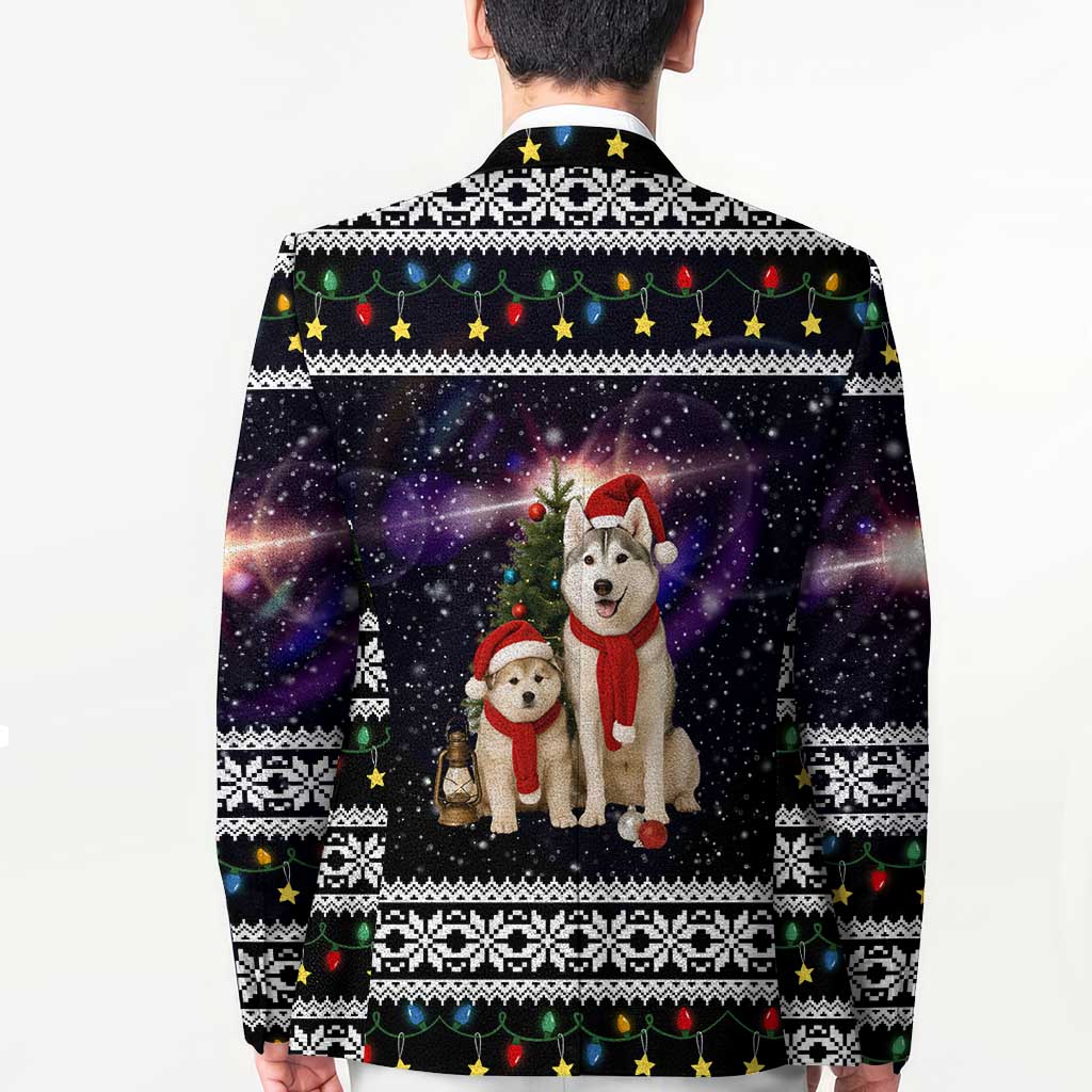Siberian Husky Show Up Xmas Christmas Blazer Xmas Holiday Patterns - Wonder Print Shop