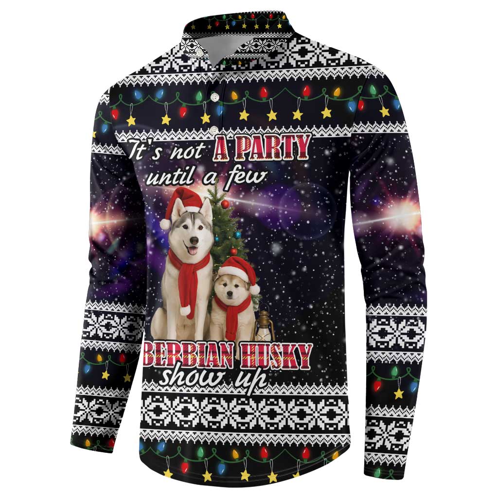 Siberian Husky Show Up Xmas Christmas Button Sweatshirt Xmas Holiday Patterns - Wonder Print Shop