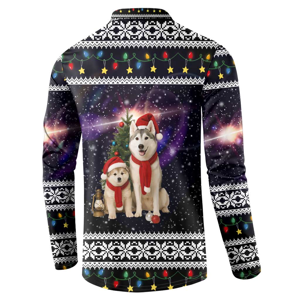 Siberian Husky Show Up Xmas Christmas Button Sweatshirt Xmas Holiday Patterns - Wonder Print Shop