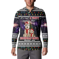 Siberian Husky Show Up Xmas Christmas Button Sweatshirt Xmas Holiday Patterns - Wonder Print Shop