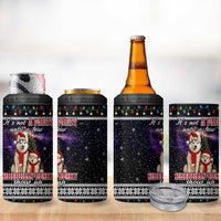 Siberian Husky Show Up Xmas Christmas 4 in 1 Can Cooler Tumbler Xmas Holiday Patterns - Wonder Print Shop