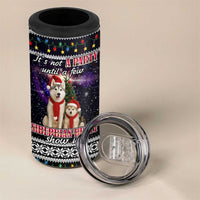 Siberian Husky Show Up Xmas Christmas 4 in 1 Can Cooler Tumbler Xmas Holiday Patterns - Wonder Print Shop