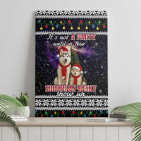 Siberian Husky Show Up Xmas Christmas Canvas Wall Art Xmas Holiday Patterns - Wonder Print Shop