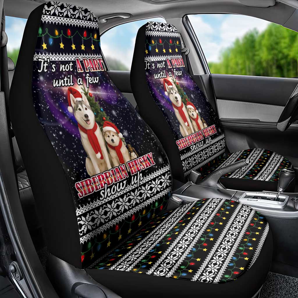 Siberian Husky Show Up Xmas Christmas Car Seat Cover Xmas Holiday Patterns - Wonder Print Shop
