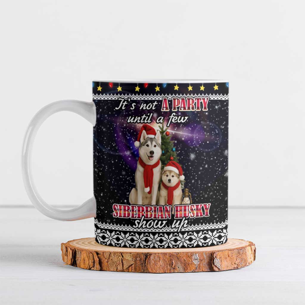 Siberian Husky Show Up Xmas Christmas Ceramic Mug Xmas Holiday Patterns - Wonder Print Shop