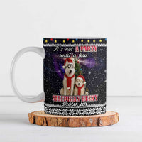 Siberian Husky Show Up Xmas Christmas Ceramic Mug Xmas Holiday Patterns - Wonder Print Shop