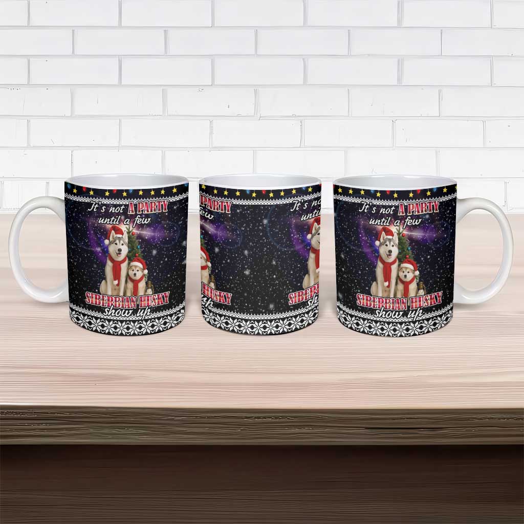 Siberian Husky Show Up Xmas Christmas Ceramic Mug Xmas Holiday Patterns - Wonder Print Shop
