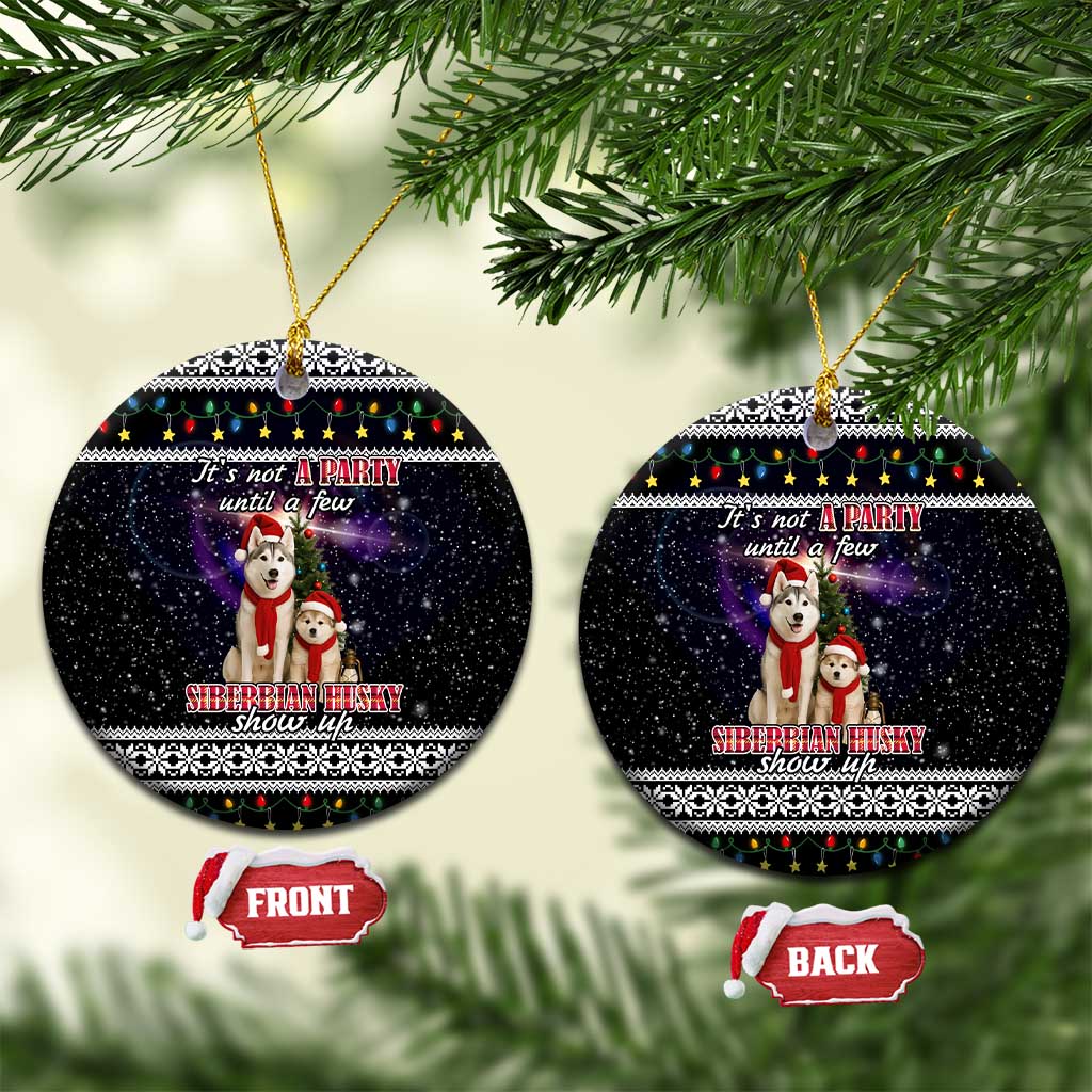 Siberian Husky Show Up Xmas Christmas Ceramic Ornament Xmas Holiday Patterns - Wonder Print Shop
