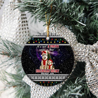 Siberian Husky Show Up Xmas Christmas Ceramic Ornament Xmas Holiday Patterns - Wonder Print Shop