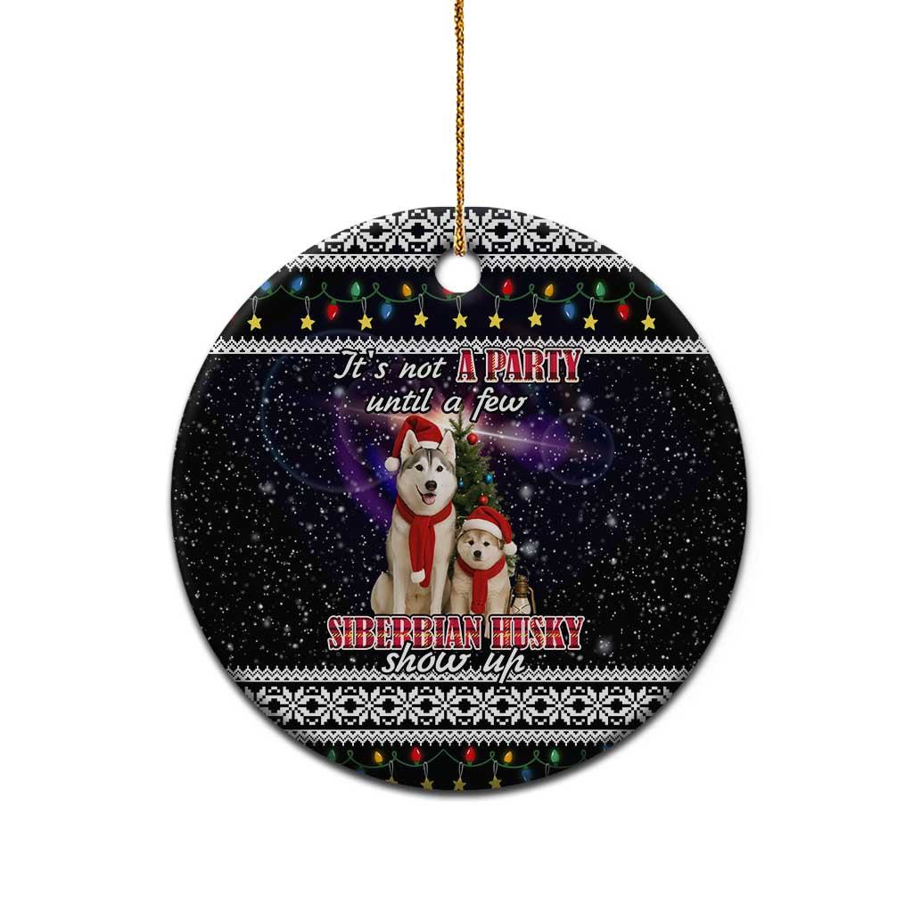 Siberian Husky Show Up Xmas Christmas Ceramic Ornament Xmas Holiday Patterns - Wonder Print Shop