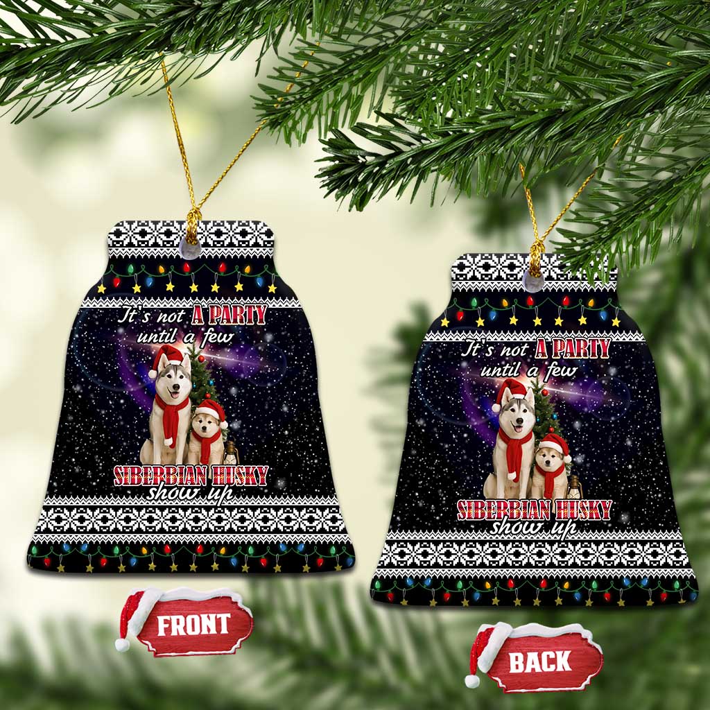Siberian Husky Show Up Xmas Christmas Ceramic Ornament Xmas Holiday Patterns - Wonder Print Shop