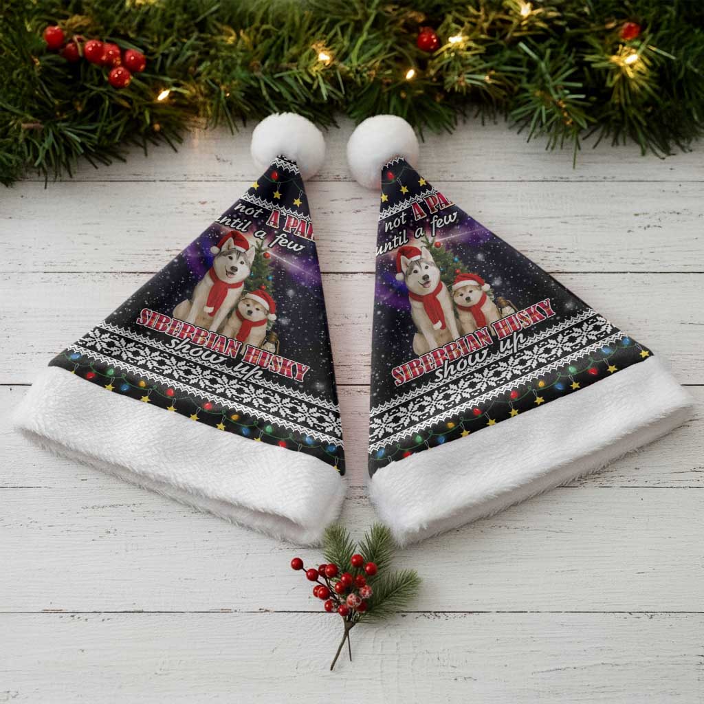 Siberian Husky Show Up Xmas Christmas Santa Hat Xmas Holiday Patterns - Wonder Print Shop