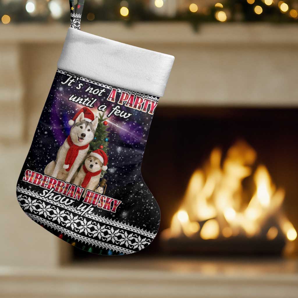 Siberian Husky Show Up Xmas Christmas Stocking Xmas Holiday Patterns - Wonder Print Shop