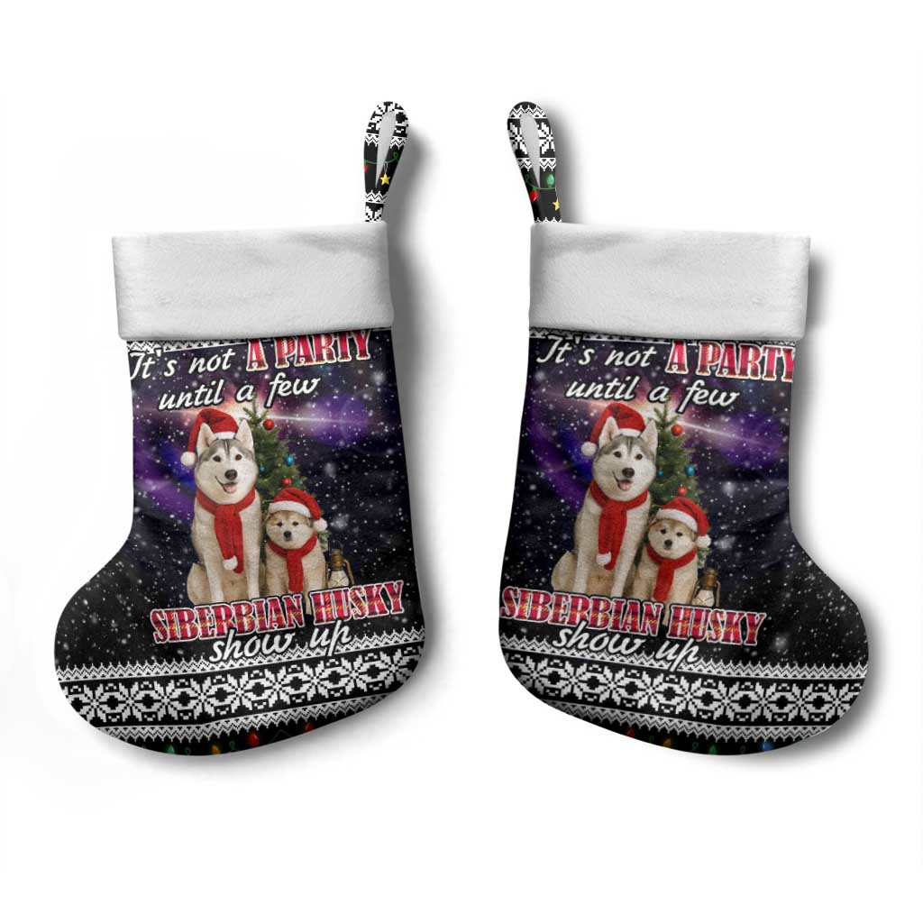 Siberian Husky Show Up Xmas Christmas Stocking Xmas Holiday Patterns - Wonder Print Shop