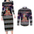 Siberian Husky Show Up Xmas Christmas Couples Matching Long Sleeve Bodycon Dress and Long Sleeve Button Shirt Xmas Holiday Patterns - Wonder Print Shop