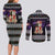 Siberian Husky Show Up Xmas Christmas Couples Matching Long Sleeve Bodycon Dress and Long Sleeve Button Shirt Xmas Holiday Patterns - Wonder Print Shop
