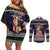 Siberian Husky Show Up Xmas Christmas Couples Matching Off Shoulder Short Dress and Long Sleeve Button Shirt Xmas Holiday Patterns - Wonder Print Shop