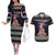 Siberian Husky Show Up Xmas Christmas Couples Matching Off The Shoulder Long Sleeve Dress and Hawaiian Shirt Xmas Holiday Patterns - Wonder Print Shop