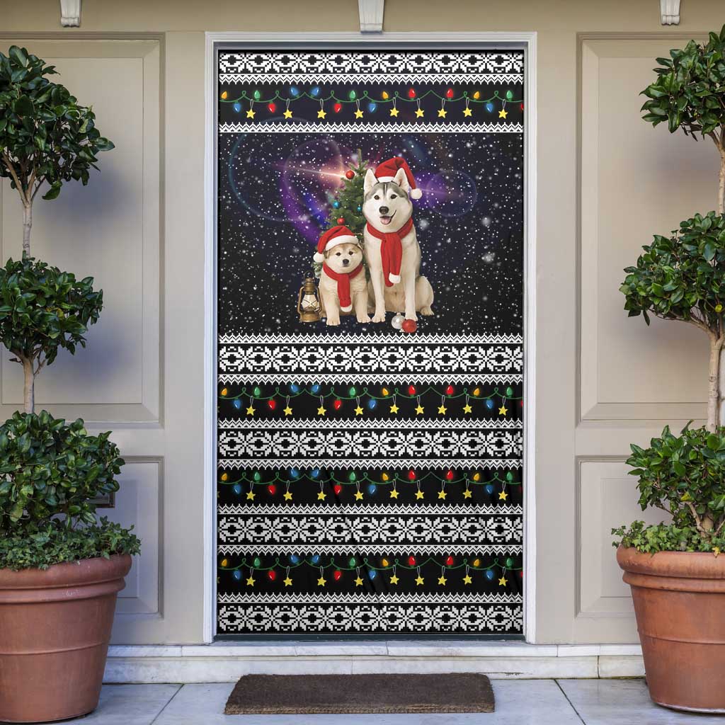Siberian Husky Show Up Xmas Christmas Door Cover Xmas Holiday Patterns - Wonder Print Shop