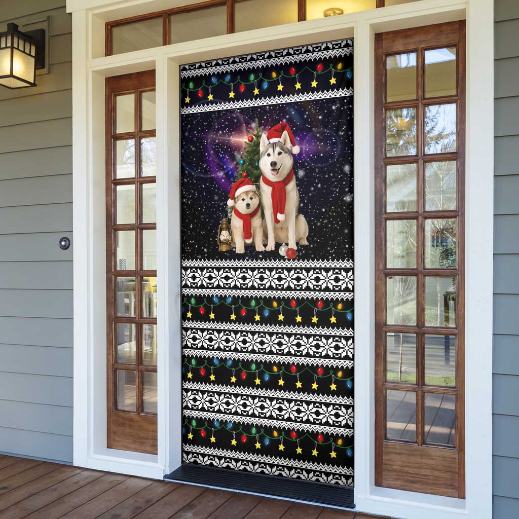 Siberian Husky Show Up Xmas Christmas Door Cover Xmas Holiday Patterns - Wonder Print Shop