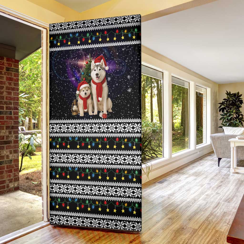 Siberian Husky Show Up Xmas Christmas Door Cover Xmas Holiday Patterns - Wonder Print Shop