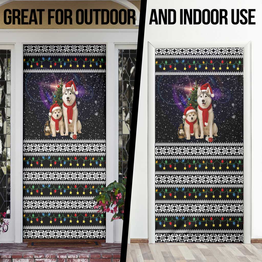 Siberian Husky Show Up Xmas Christmas Door Cover Xmas Holiday Patterns - Wonder Print Shop