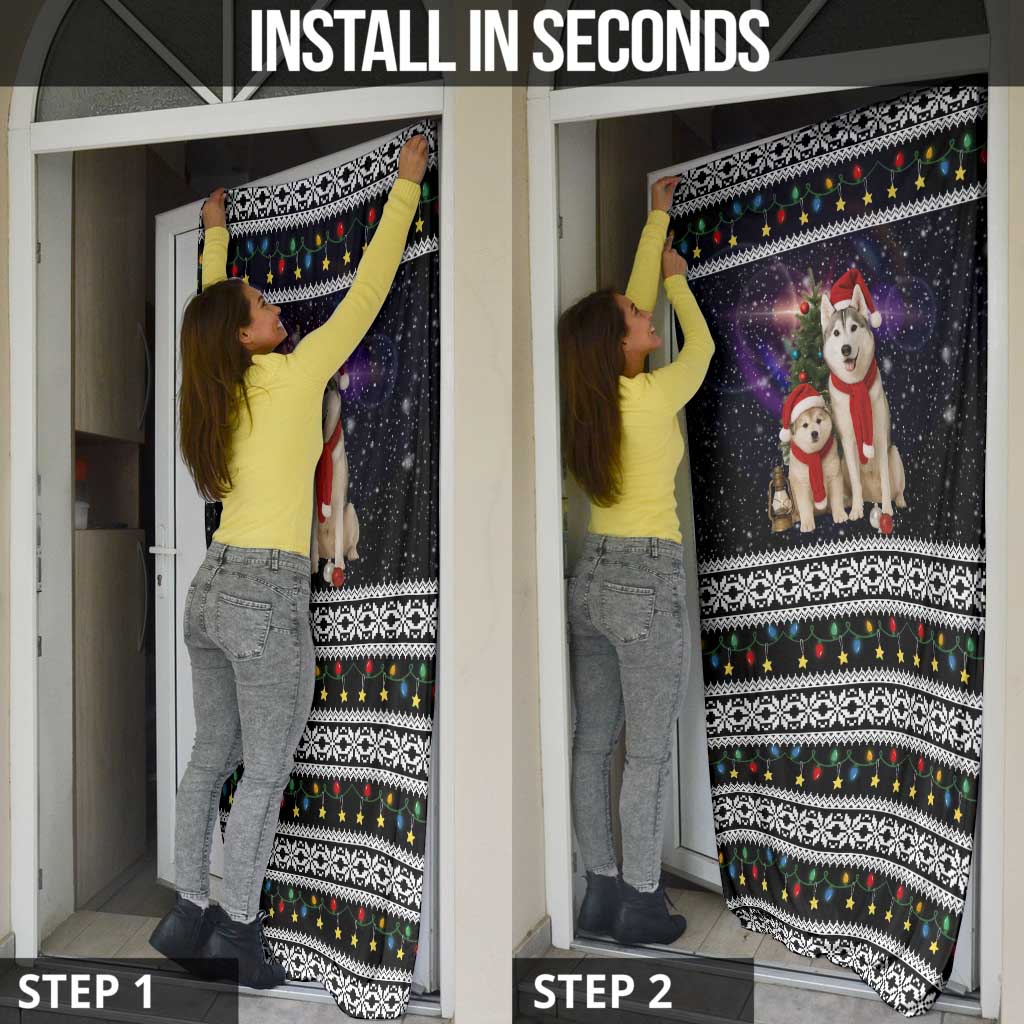 Siberian Husky Show Up Xmas Christmas Door Cover Xmas Holiday Patterns - Wonder Print Shop