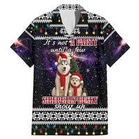 Siberian Husky Show Up Xmas Christmas Family Matching Mermaid Dress and Hawaiian Shirt Xmas Holiday Patterns - Wonder Print Shop