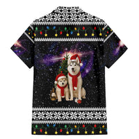 Siberian Husky Show Up Xmas Christmas Family Matching Mermaid Dress and Hawaiian Shirt Xmas Holiday Patterns - Wonder Print Shop