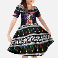 Siberian Husky Show Up Xmas Christmas Family Matching Off The Shoulder Long Sleeve Dress and Hawaiian Shirt Xmas Holiday Patterns - Wonder Print Shop