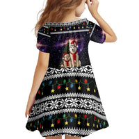 Siberian Husky Show Up Xmas Christmas Family Matching Off Shoulder Maxi Dress and Hawaiian Shirt Xmas Holiday Patterns - Wonder Print Shop