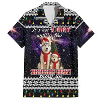 Siberian Husky Show Up Xmas Christmas Family Matching Off Shoulder Maxi Dress and Hawaiian Shirt Xmas Holiday Patterns - Wonder Print Shop