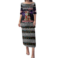 Siberian Husky Show Up Xmas Christmas Family Matching Puletasi and Hawaiian Shirt Xmas Holiday Patterns - Wonder Print Shop