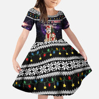Siberian Husky Show Up Xmas Christmas Family Matching Short Sleeve Bodycon Dress and Hawaiian Shirt Xmas Holiday Patterns - Wonder Print Shop