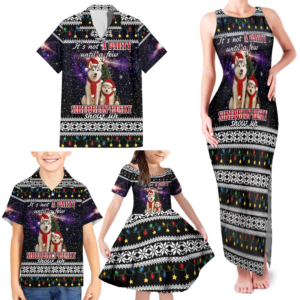 Siberian Husky Show Up Xmas Christmas Family Matching Tank Maxi Dress and Hawaiian Shirt Xmas Holiday Patterns - Wonder Print Shop