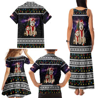 Siberian Husky Show Up Xmas Christmas Family Matching Tank Maxi Dress and Hawaiian Shirt Xmas Holiday Patterns - Wonder Print Shop