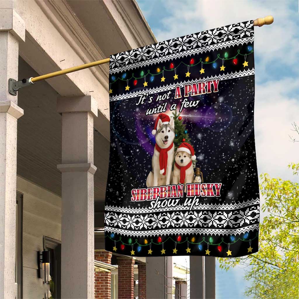 Siberian Husky Show Up Xmas Christmas Garden Flag Xmas Holiday Patterns - Wonder Print Shop