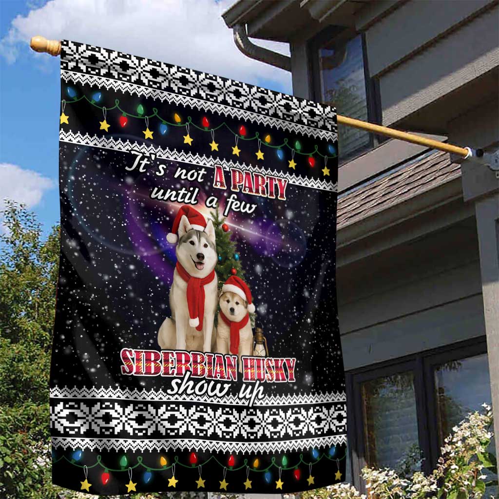 Siberian Husky Show Up Xmas Christmas Garden Flag Xmas Holiday Patterns - Wonder Print Shop