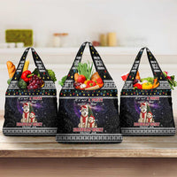 Siberian Husky Show Up Xmas Christmas Grocery Bag Xmas Holiday Patterns - Wonder Print Shop