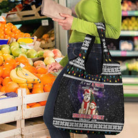Siberian Husky Show Up Xmas Christmas Grocery Bag Xmas Holiday Patterns - Wonder Print Shop