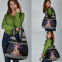 Siberian Husky Show Up Xmas Christmas Grocery Bag Xmas Holiday Patterns - Wonder Print Shop