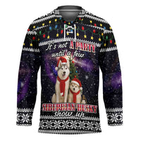 Siberian Husky Show Up Xmas Christmas Hockey Jersey Xmas Holiday Patterns - Wonder Print Shop